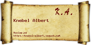 Knebel Albert névjegykártya