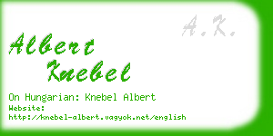albert knebel business card